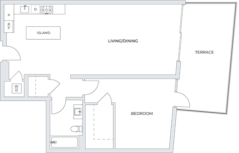 1 Bedroom Floor Plan